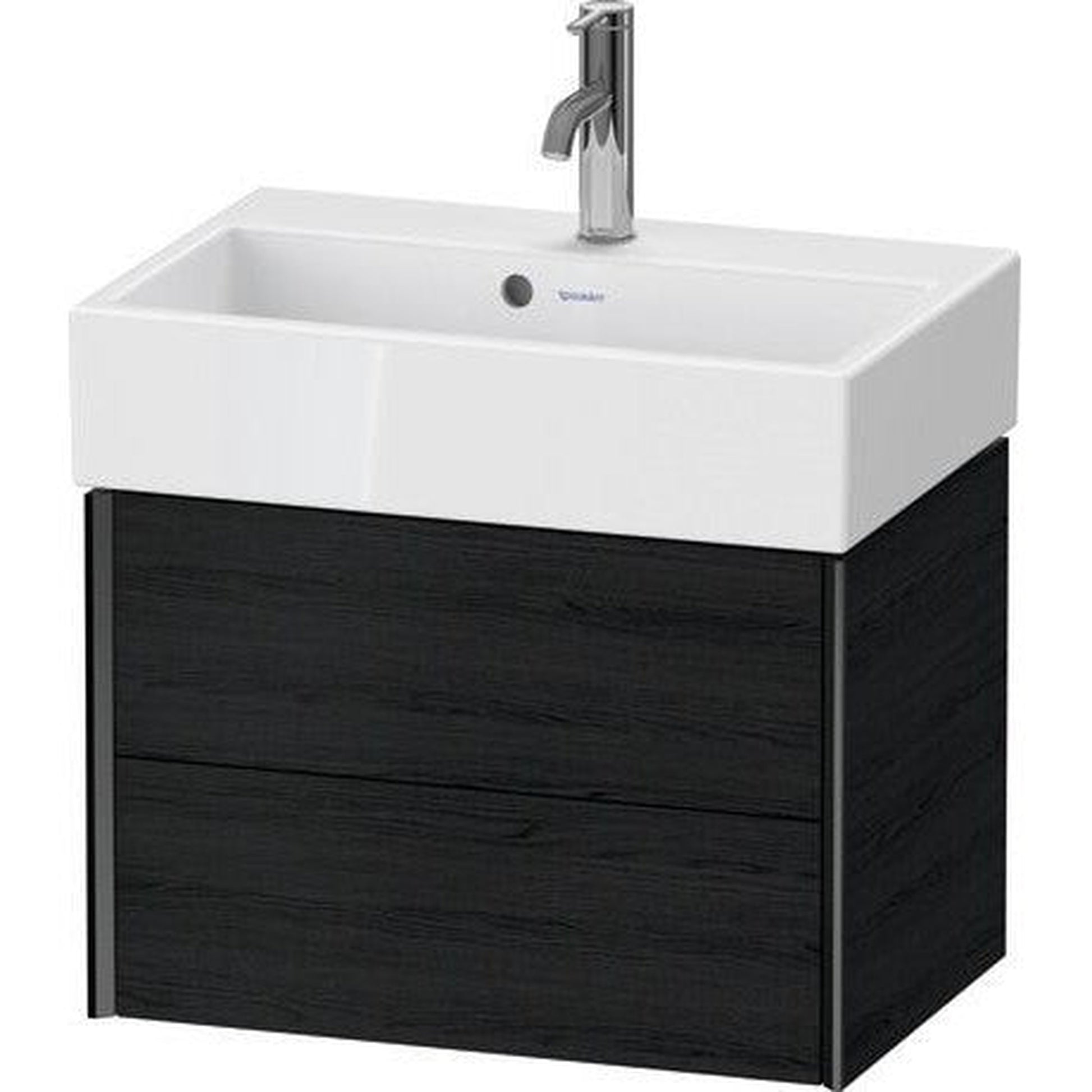 Duravit Xviu 23" x 16" x 15" Two Drawer Wall-Mount Vanity Unit, Oak Black (XV43160B216)