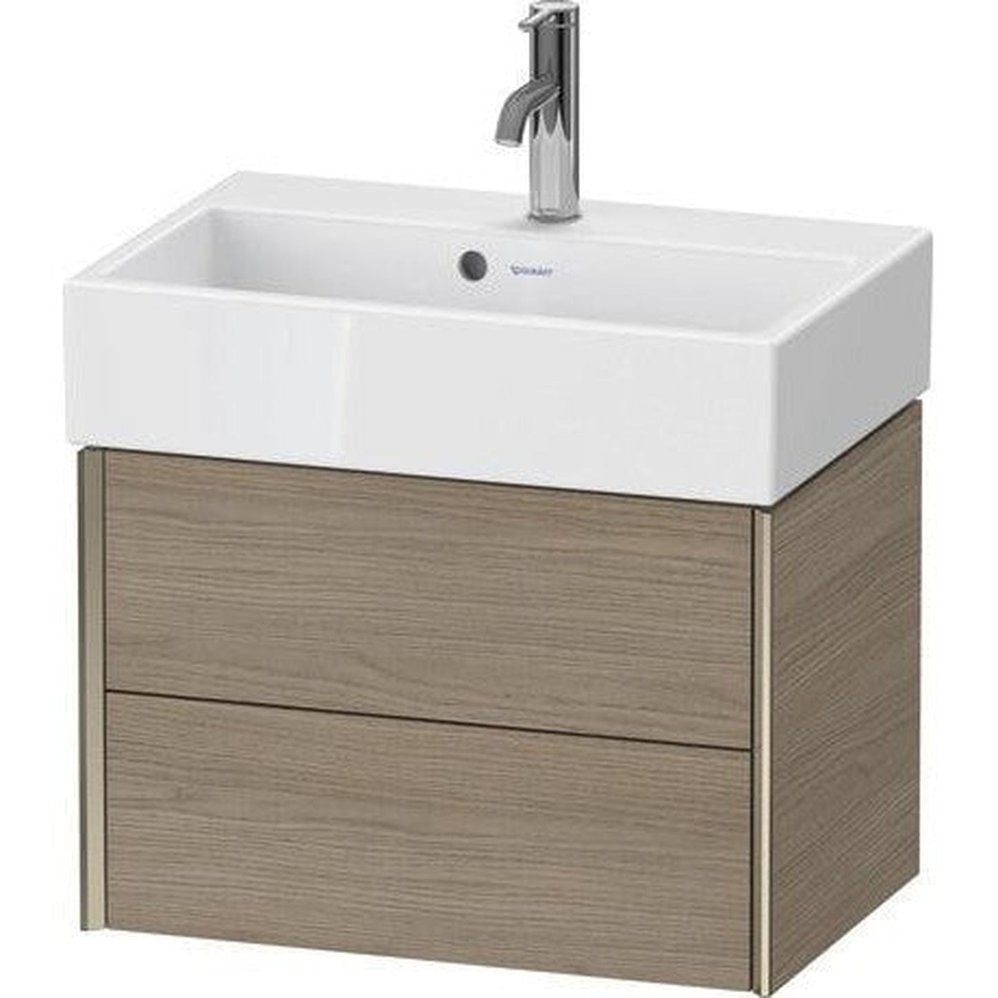 Duravit Xviu 23" x 16" x 15" Two Drawer Wall-Mount Vanity Unit, Oak Terra (XV43160B135)