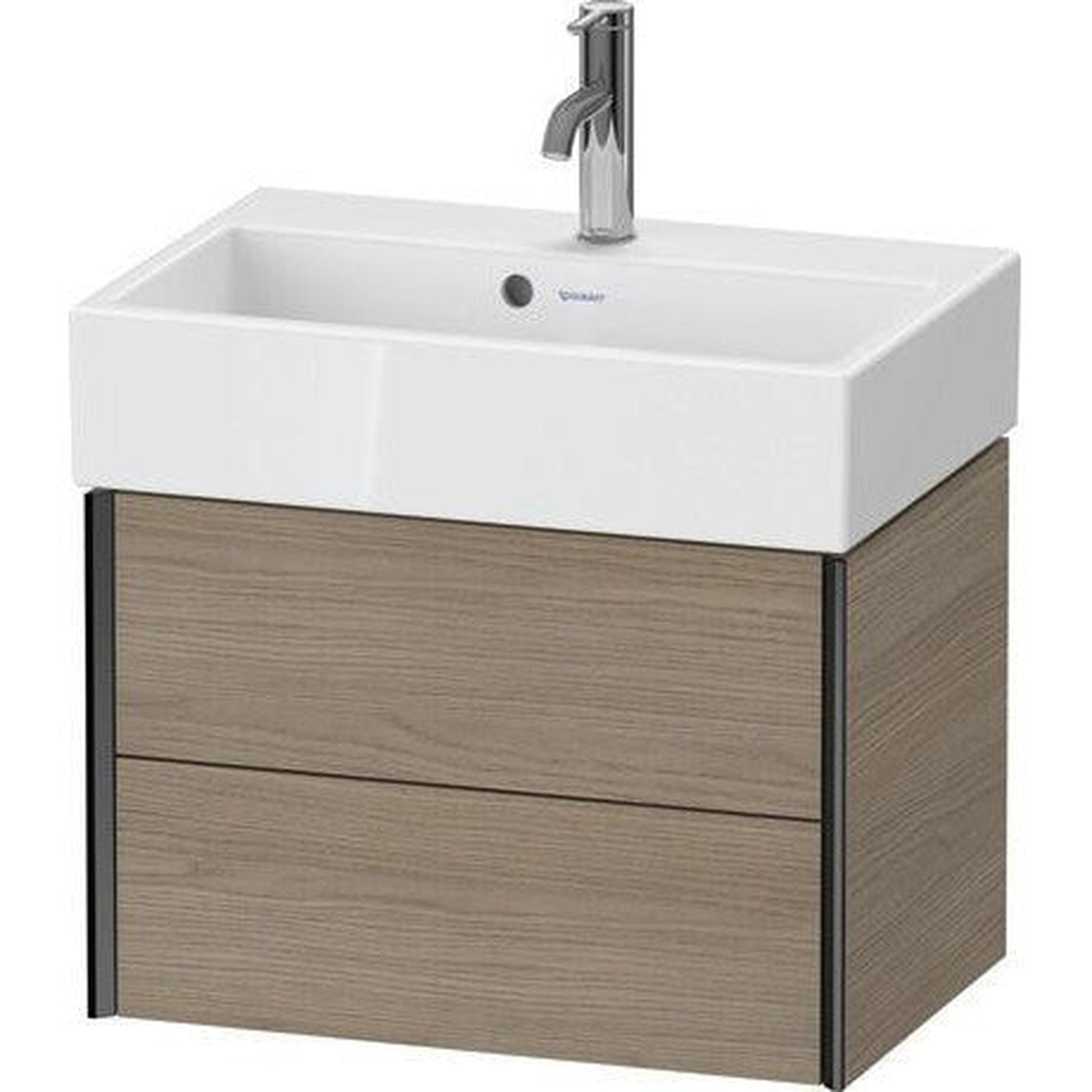 Duravit Xviu 23" x 16" x 15" Two Drawer Wall-Mount Vanity Unit, Oak Terra (XV43160B235)