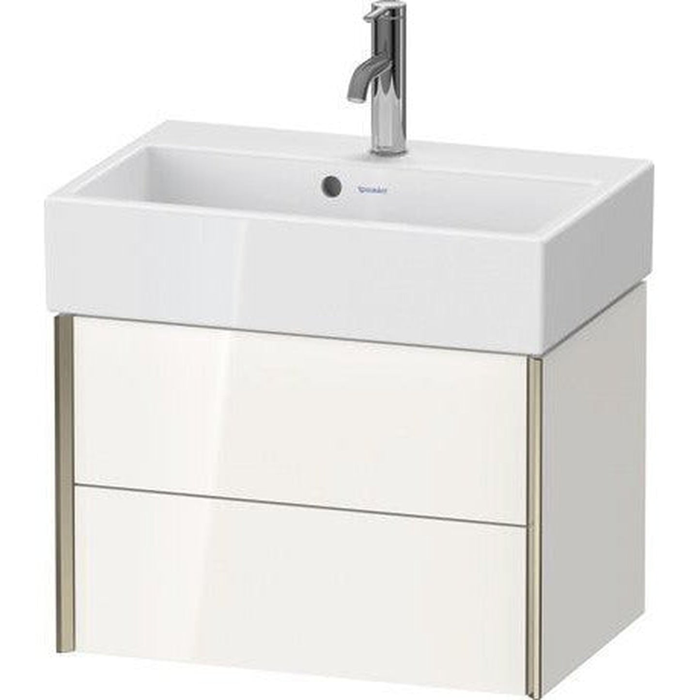Duravit Xviu 23" x 16" x 15" Two Drawer Wall-Mount Vanity Unit, White High Gloss Lacquer (XV43160B185)