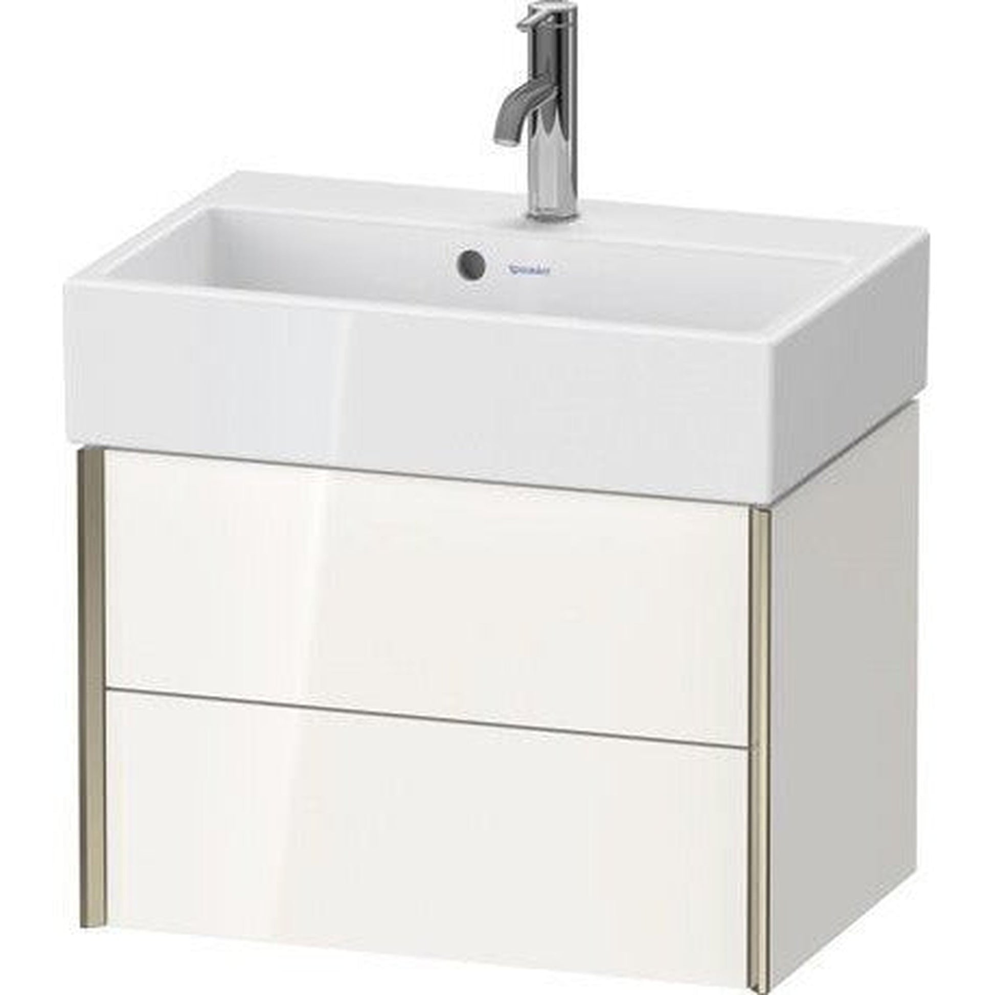 Duravit Xviu 23" x 16" x 15" Two Drawer Wall-Mount Vanity Unit, White High Gloss Lacquer (XV43160B185)
