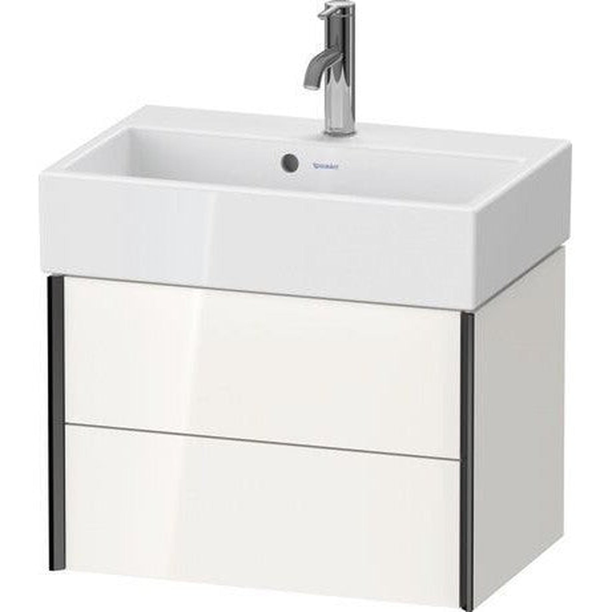 Duravit Xviu 23" x 16" x 15" Two Drawer Wall-Mount Vanity Unit, White High Gloss Lacquer (XV43160B285)