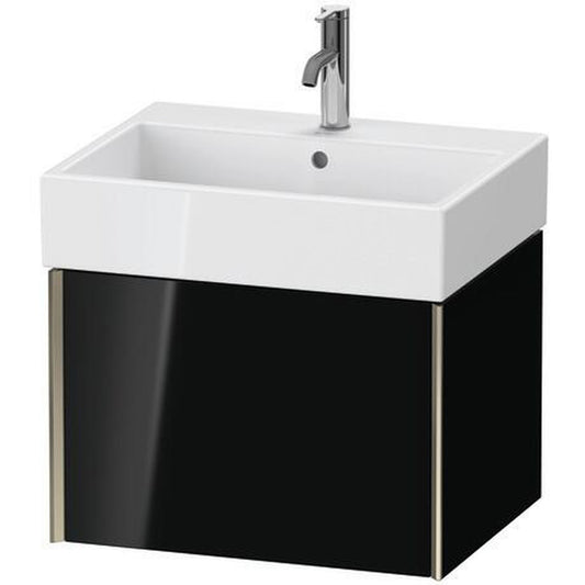 Duravit Xviu 23" x 16" x 18" One Drawer Wall-Mount Vanity Unit, Black High Gloss Lacquer (XV42340B140)