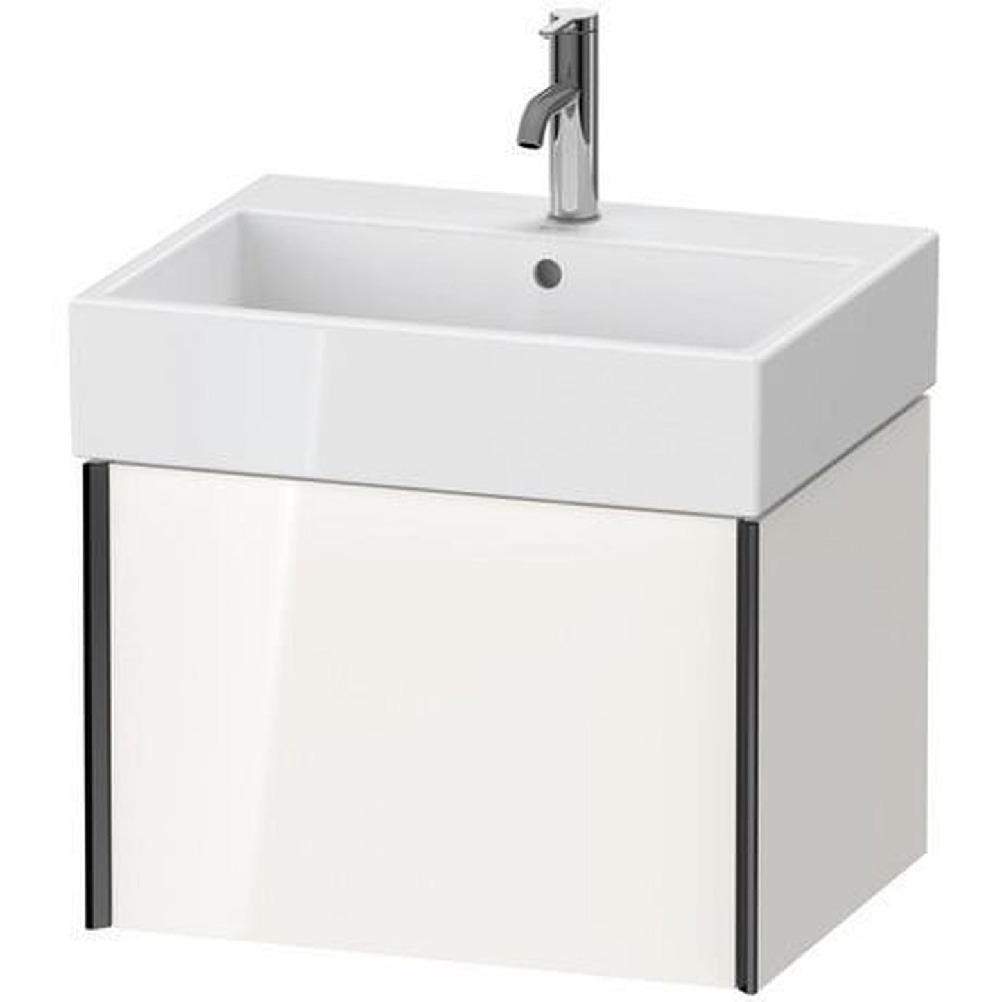 Duravit Xviu 23" x 16" x 18" One Drawer Wall-Mount Vanity Unit, White High Gloss Lacquer (XV42340B285)