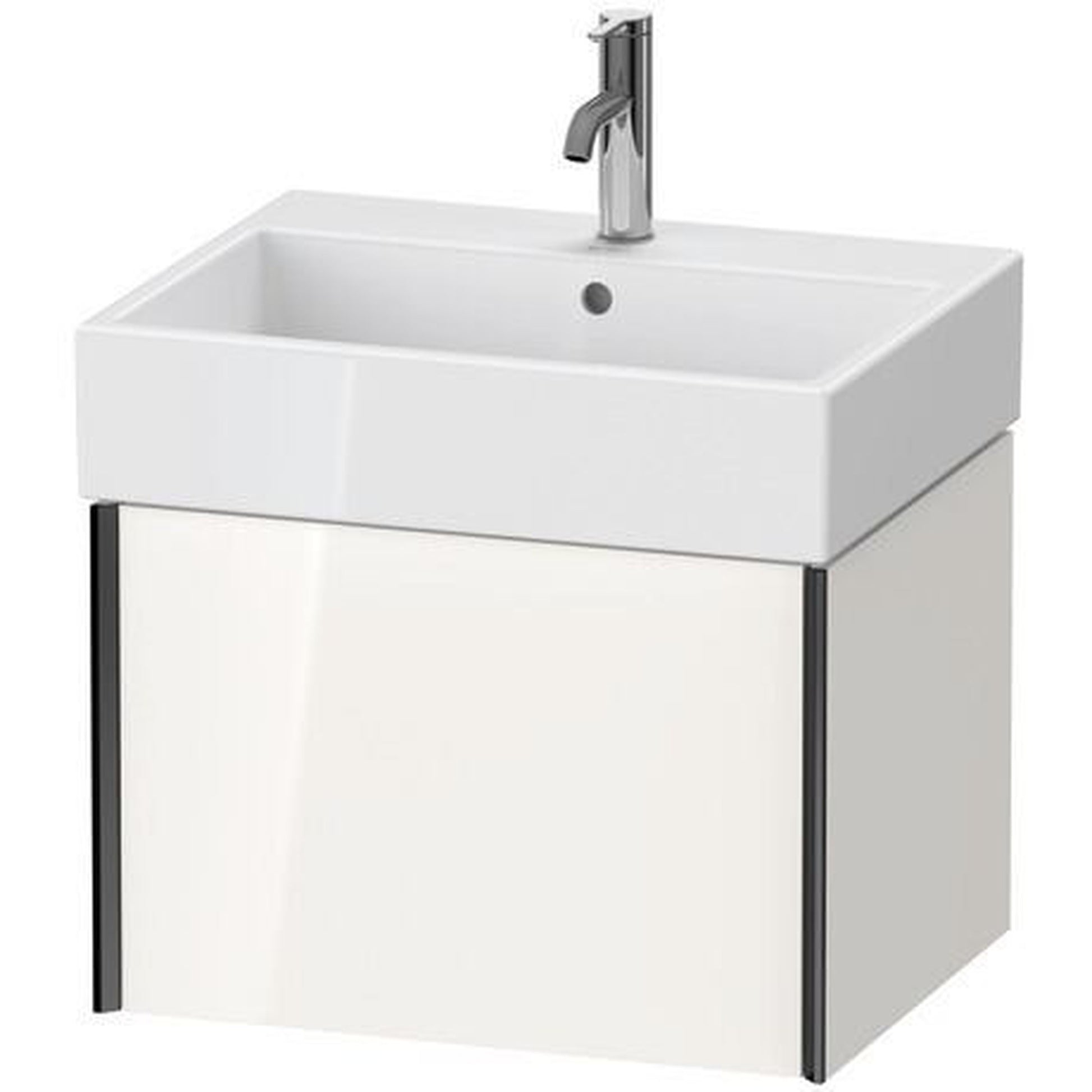 Duravit Xviu 23" x 16" x 18" One Drawer Wall-Mount Vanity Unit, White High Gloss Lacquer (XV42340B285)