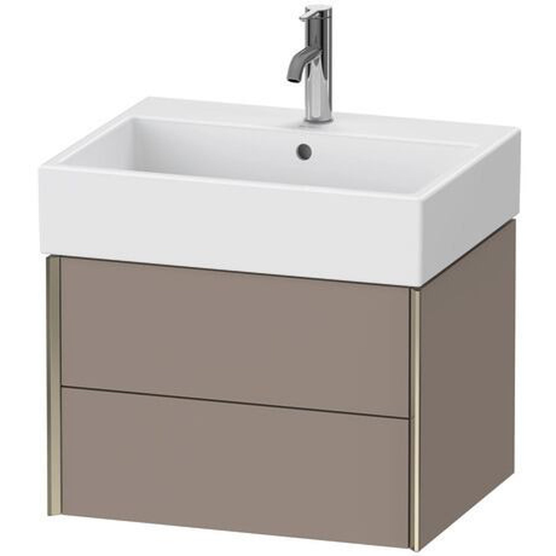 Duravit Xviu 23" x 16" x 18" Two Drawer Wall-Mount Vanity Unit, Basalt Matt (XV43340B143)