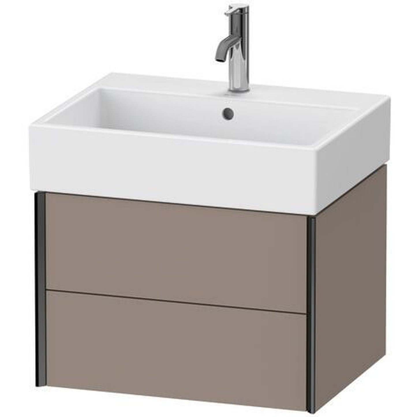 Duravit Xviu 23" x 16" x 18" Two Drawer Wall-Mount Vanity Unit, Basalt Matt (XV43340B243)