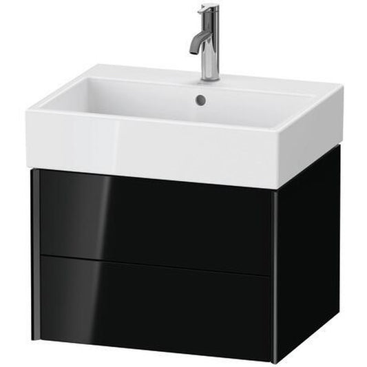 Duravit Xviu 23" x 16" x 18" Two Drawer Wall-Mount Vanity Unit, Black High Gloss Lacquer (XV43340B240)