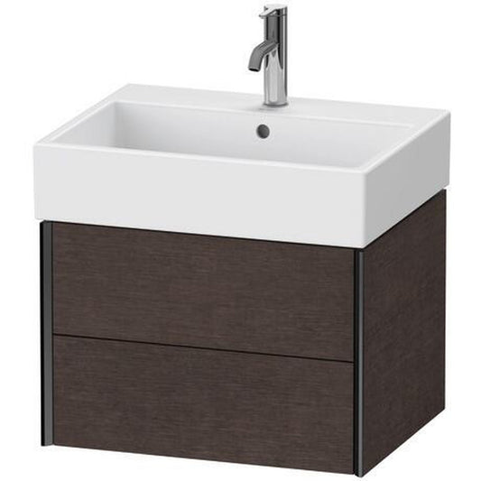 Duravit Xviu 23" x 16" x 18" Two Drawer Wall-Mount Vanity Unit, Brushed Dark Oak Real Wood Veneer (XV43340B272)