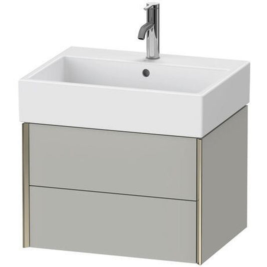 Duravit Xviu 23" x 16" x 18" Two Drawer Wall-Mount Vanity Unit, Concrete Grey Matt (XV43340B107)