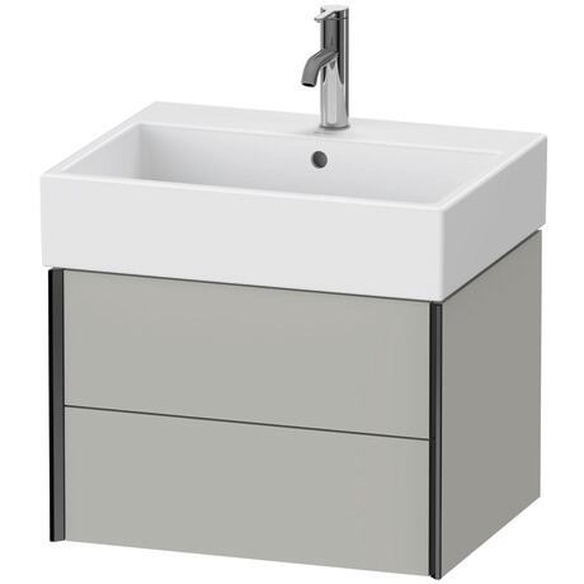 Duravit Xviu 23" x 16" x 18" Two Drawer Wall-Mount Vanity Unit, Concrete Grey Matt (XV43340B207)