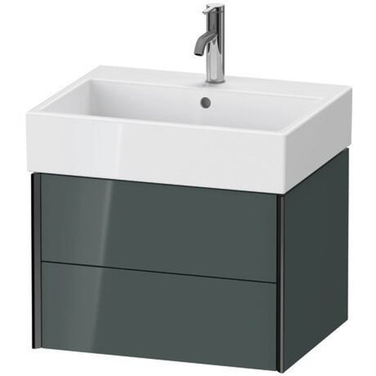 Duravit Xviu 23" x 16" x 18" Two Drawer Wall-Mount Vanity Unit, Dolomiti Grey High Gloss Lacquer (XV43340B238)