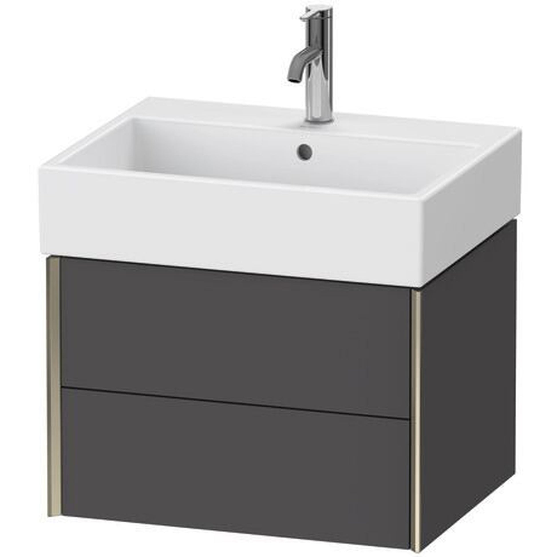 Duravit Xviu 23" x 16" x 18" Two Drawer Wall-Mount Vanity Unit, Graphite Matt (XV43340B149)