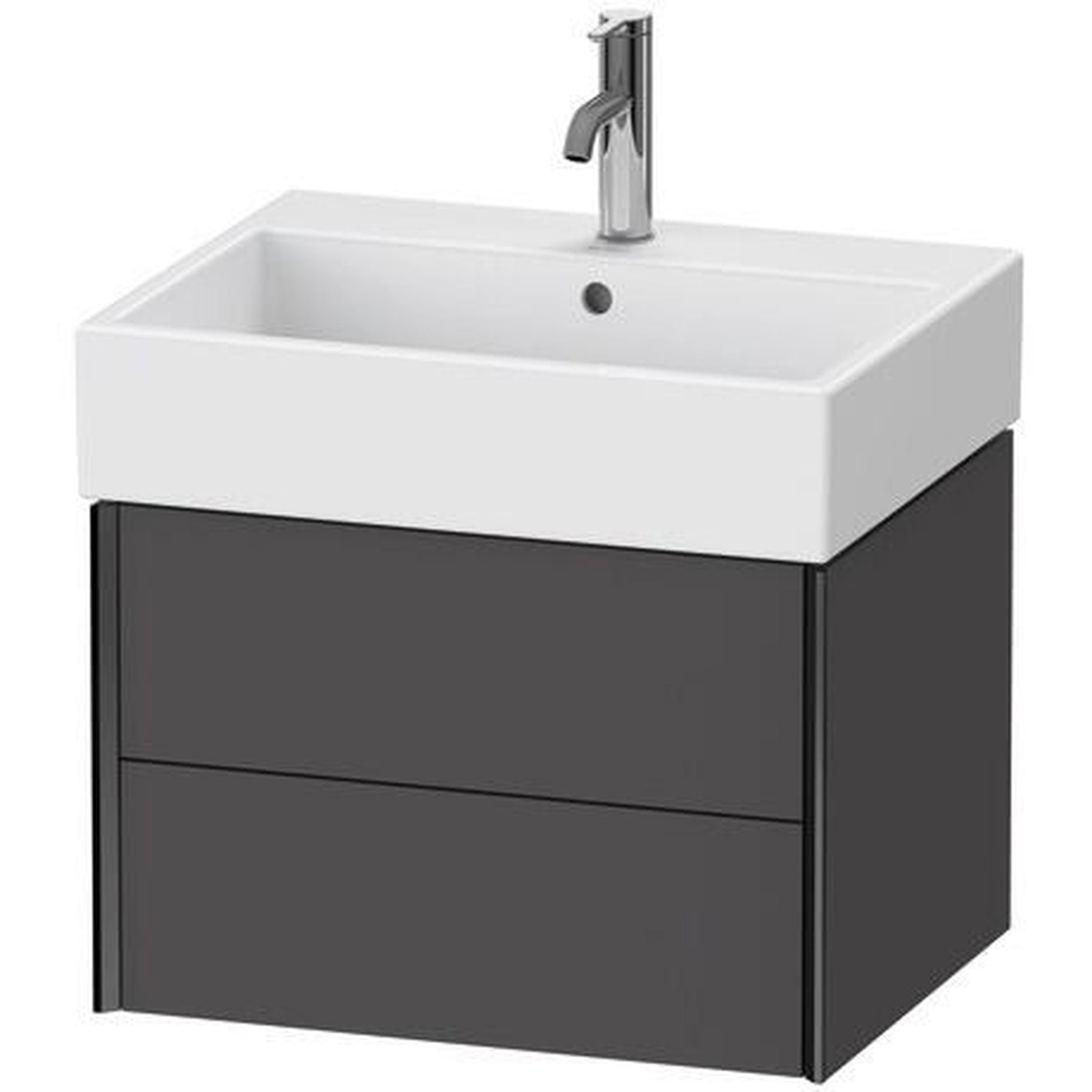 Duravit Xviu 23" x 16" x 18" Two Drawer Wall-Mount Vanity Unit, Graphite Matt (XV43340B249)