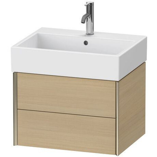 Duravit Xviu 23" x 16" x 18" Two Drawer Wall-Mount Vanity Unit, Mediterreanean Oak Real Wood Veneer (XV43340B171)