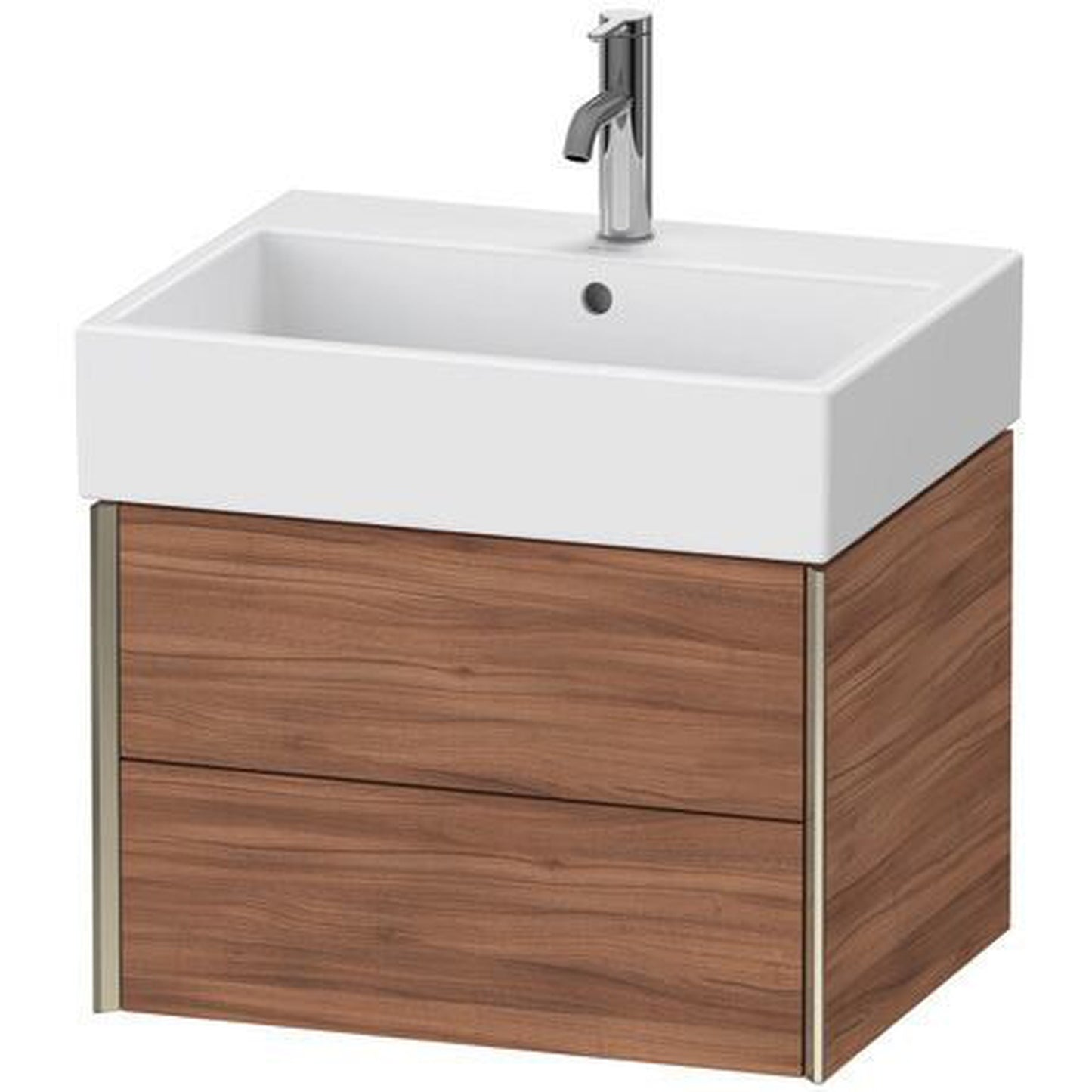 Duravit Xviu 23" x 16" x 18" Two Drawer Wall-Mount Vanity Unit, Natural Walnut (XV43340B179)