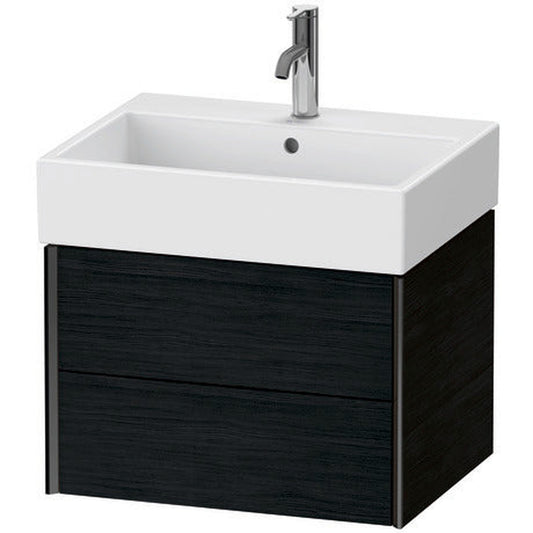 Duravit Xviu 23" x 16" x 18" Two Drawer Wall-Mount Vanity Unit, Oak Black (XV43340B216)