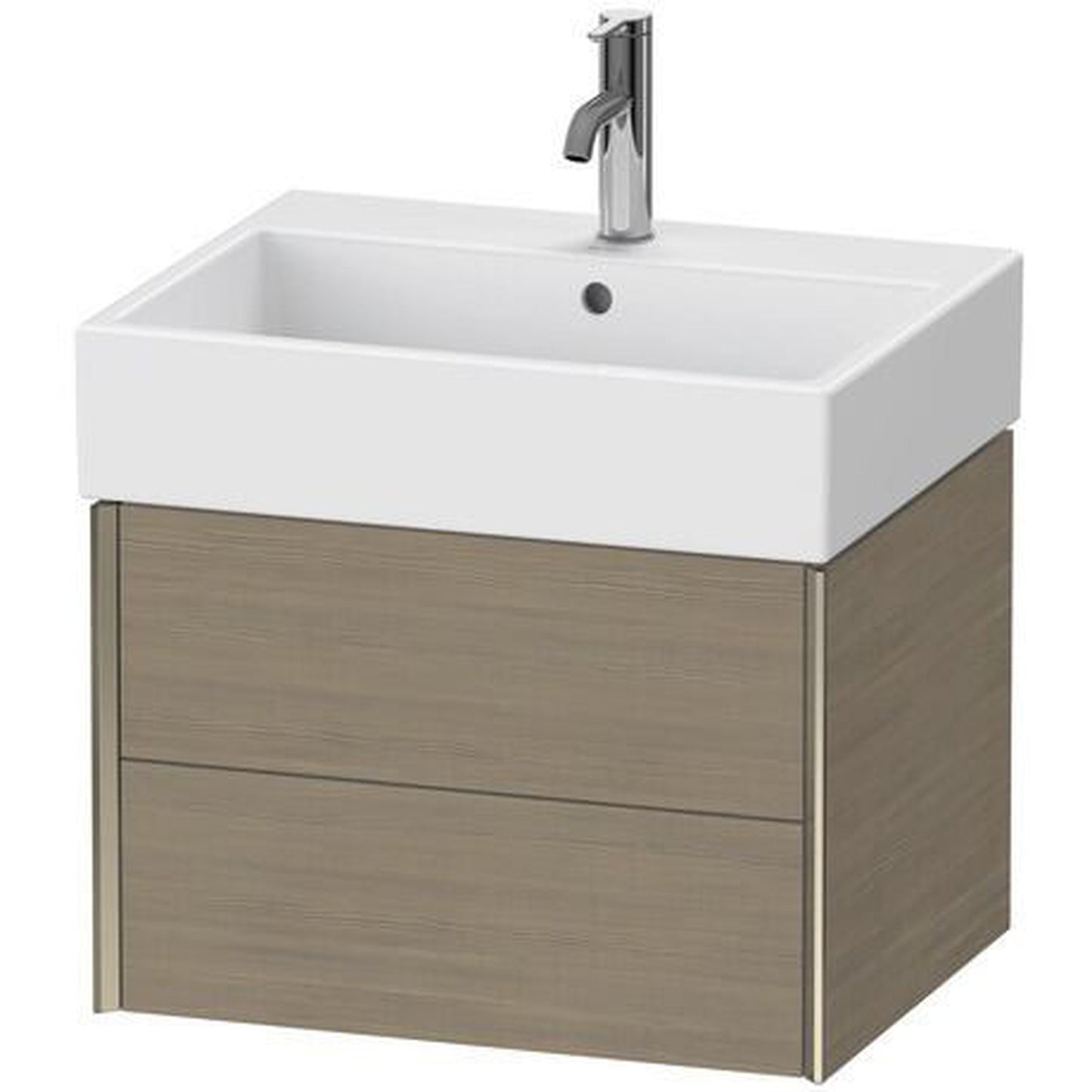 Duravit Xviu 23" x 16" x 18" Two Drawer Wall-Mount Vanity Unit, Oak Terra (XV43340B135)