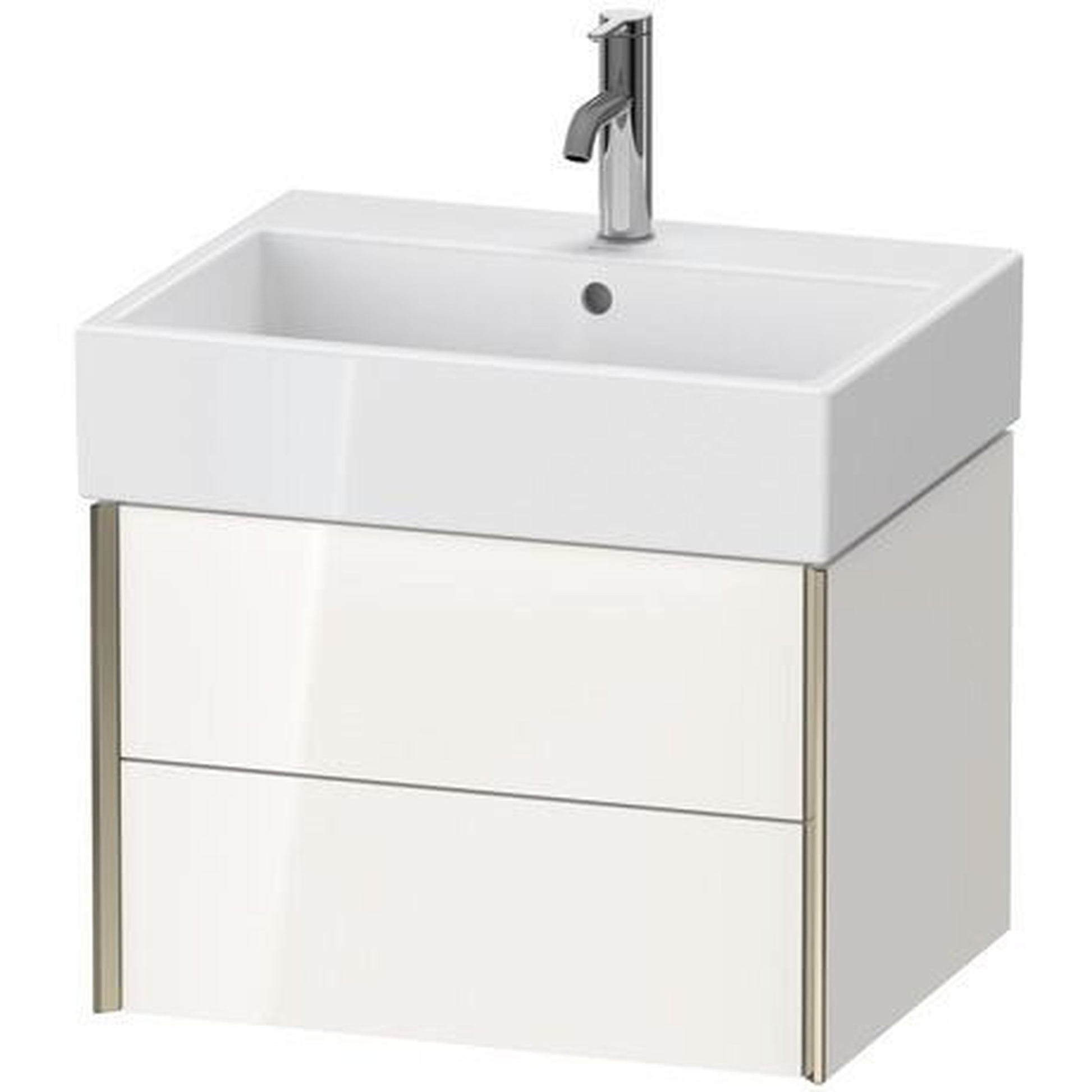 Duravit Xviu 23" x 16" x 18" Two Drawer Wall-Mount Vanity Unit, White High Gloss Lacquer (XV43340B185)