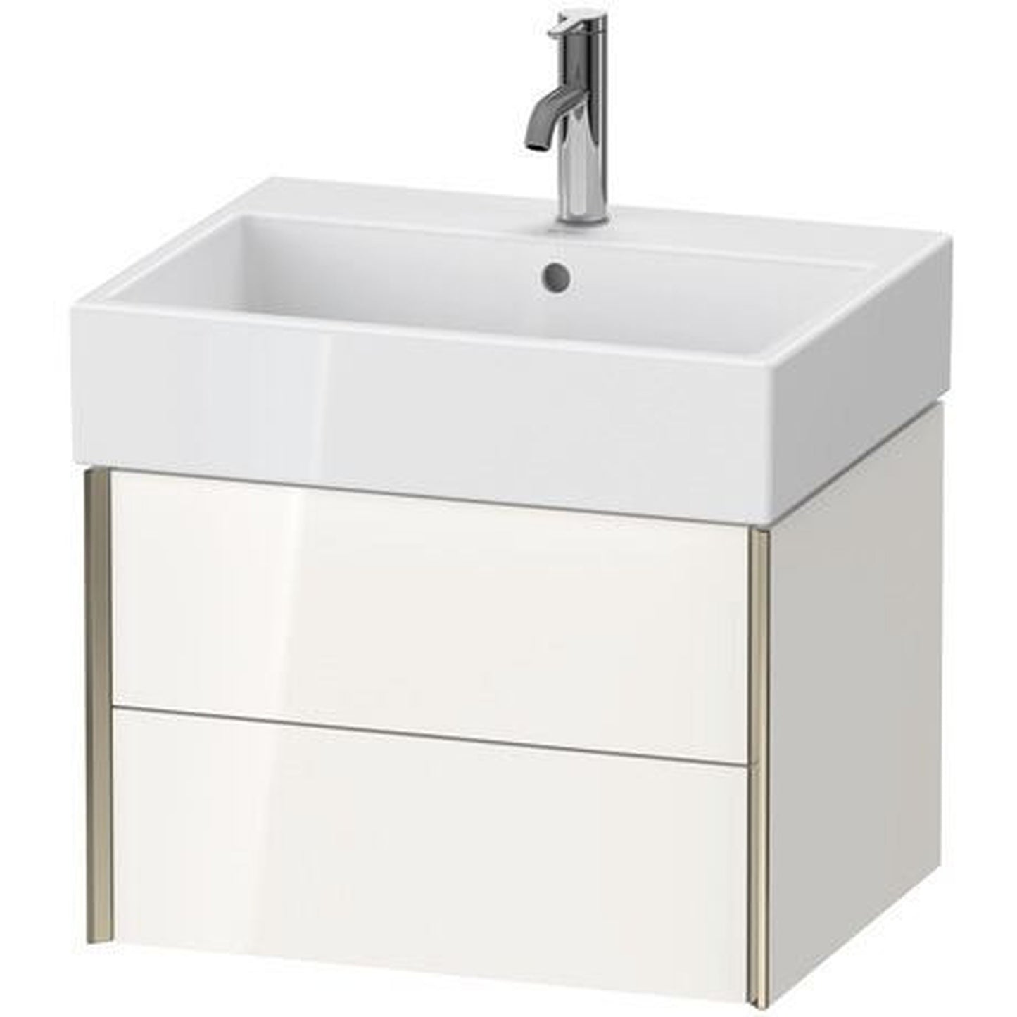 Duravit Xviu 23" x 16" x 18" Two Drawer Wall-Mount Vanity Unit, White High Gloss (XV43340B122)