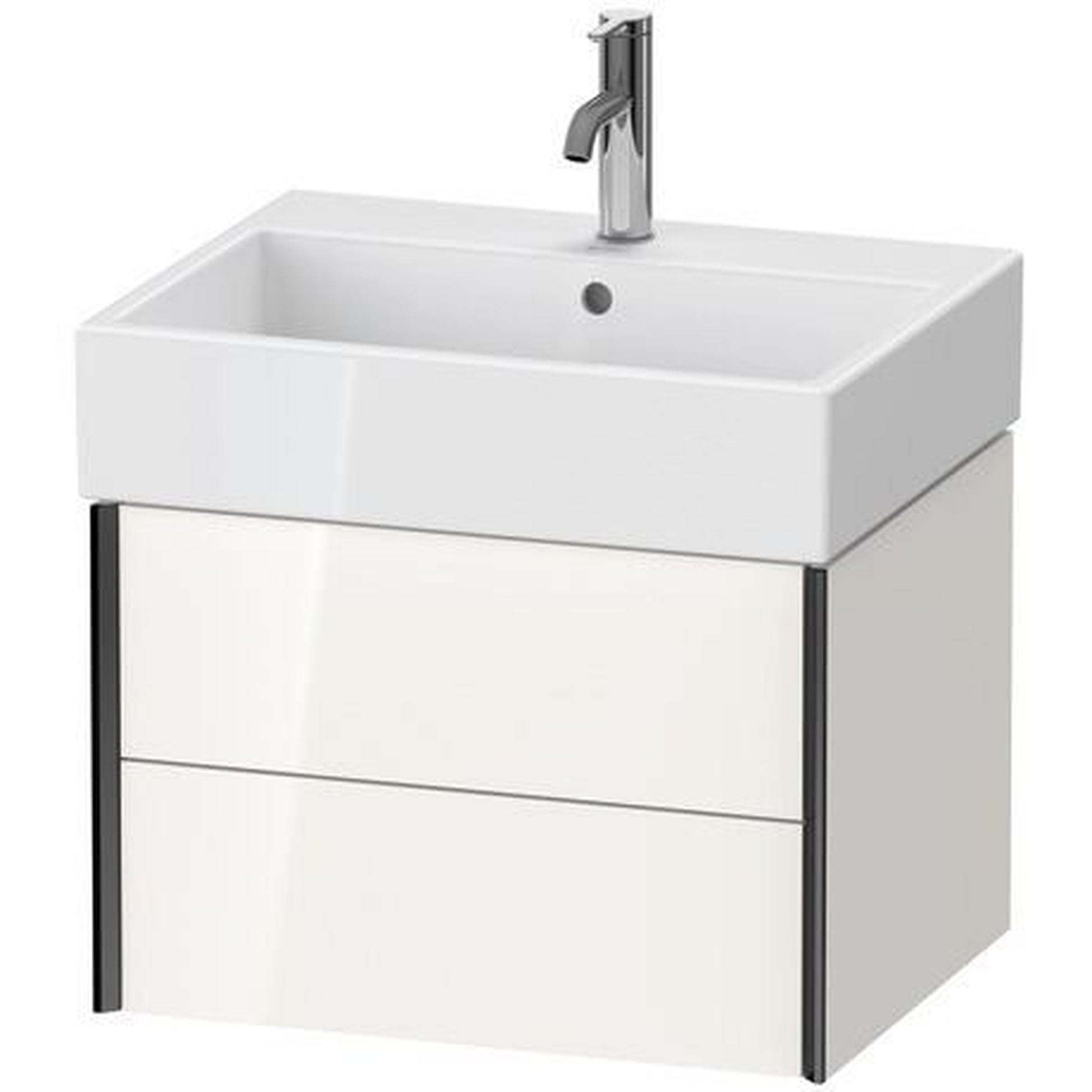 Duravit Xviu 23" x 16" x 18" Two Drawer Wall-Mount Vanity Unit, White High Gloss (XV43340B222)