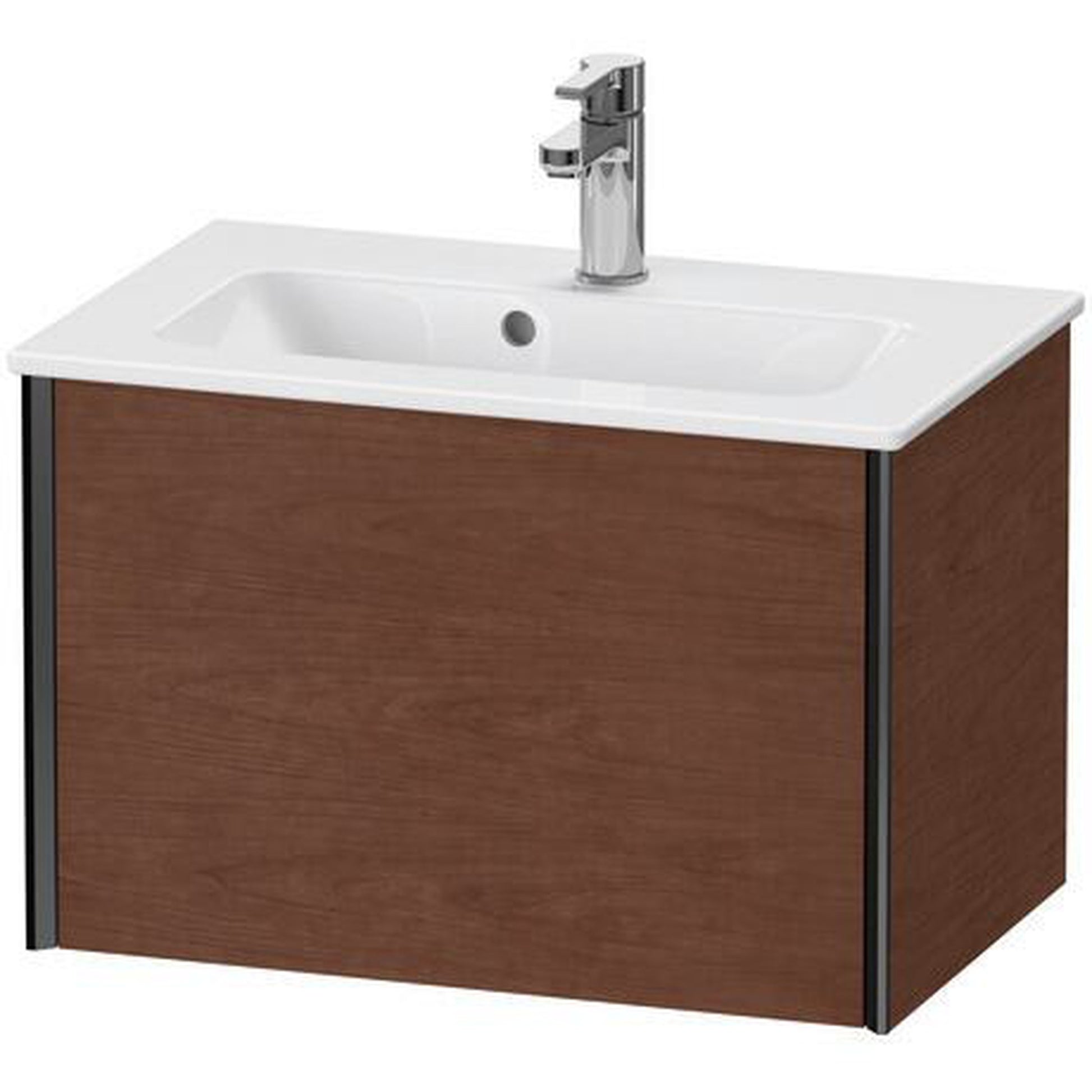 Duravit Xviu 24" x 16" x 15" One Drawer Wall-Mount Vanity Unit, American Walnut (XV40780B213)