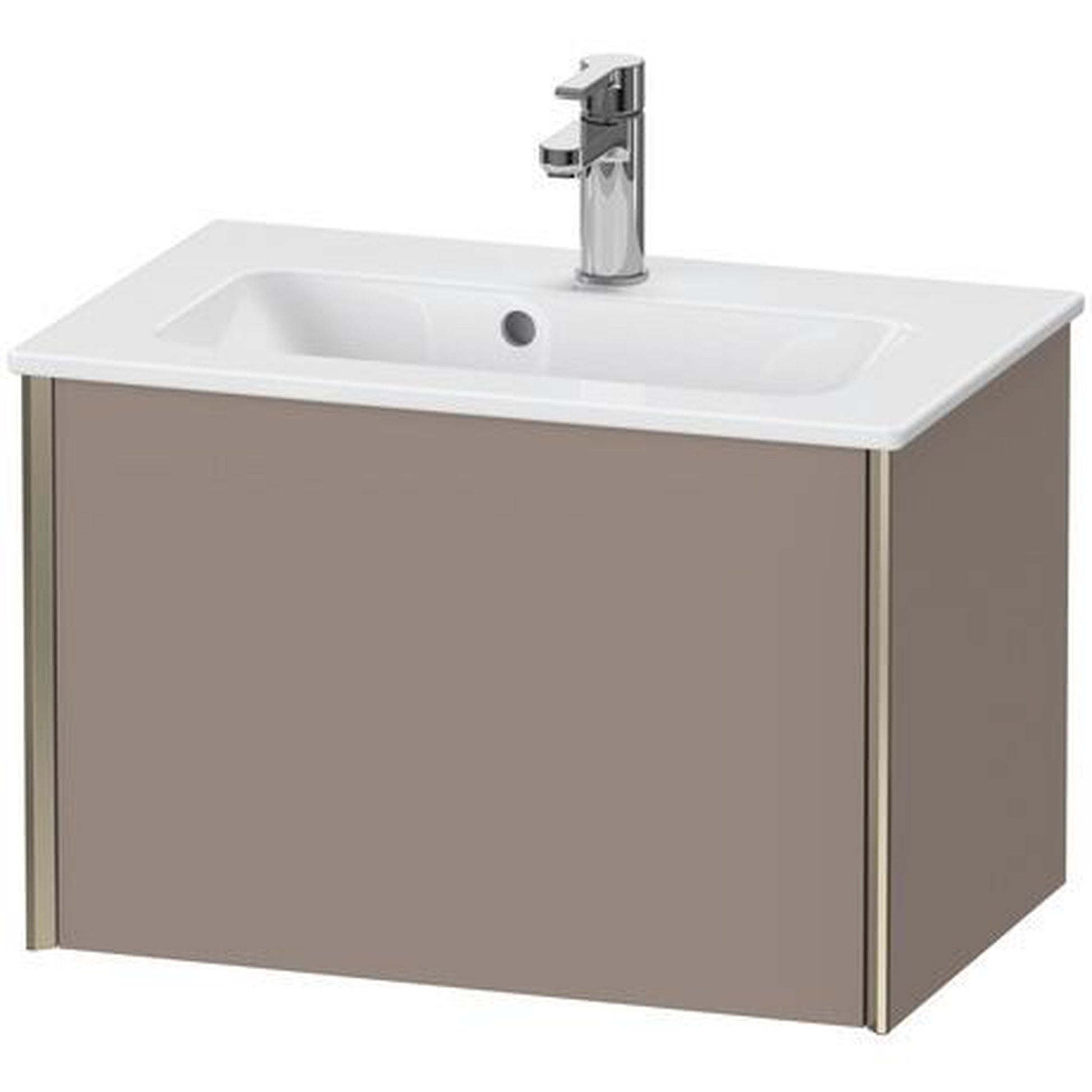 Duravit Xviu 24" x 16" x 15" One Drawer Wall-Mount Vanity Unit, Basalt Matt (XV40780B143)