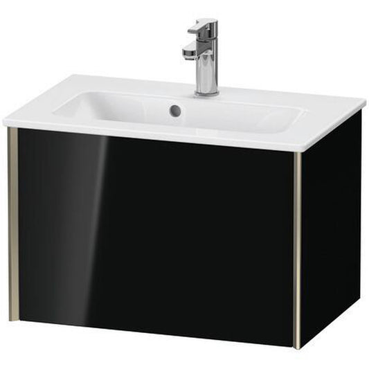 Duravit Xviu 24" x 16" x 15" One Drawer Wall-Mount Vanity Unit, Black High Gloss Lacquer (XV40780B140)