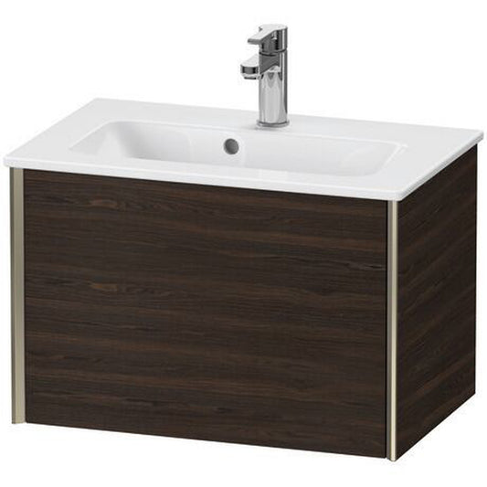 Duravit Xviu 24" x 16" x 15" One Drawer Wall-Mount Vanity Unit, Brushed Walnut Real Wood Veneer (XV40780B169)