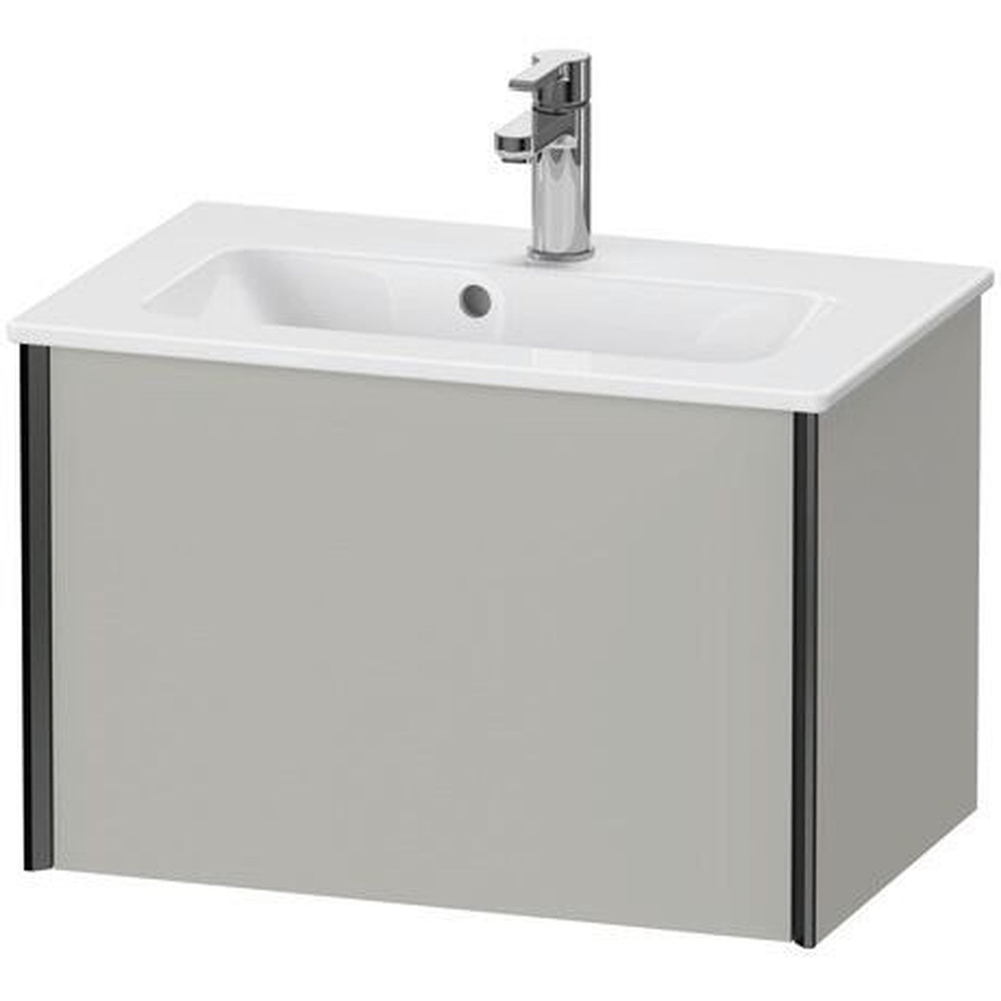 Duravit Xviu 24" x 16" x 15" One Drawer Wall-Mount Vanity Unit, Concrete Grey Matt (XV40780B207)