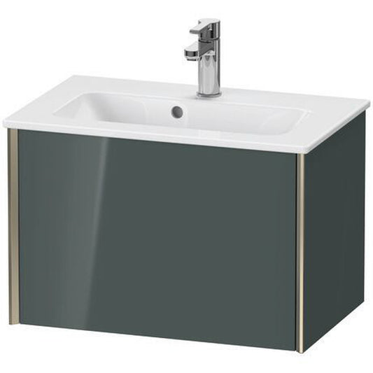 Duravit Xviu 24" x 16" x 15" One Drawer Wall-Mount Vanity Unit, Dolomiti Grey High Gloss Lacquer (XV40780B138)