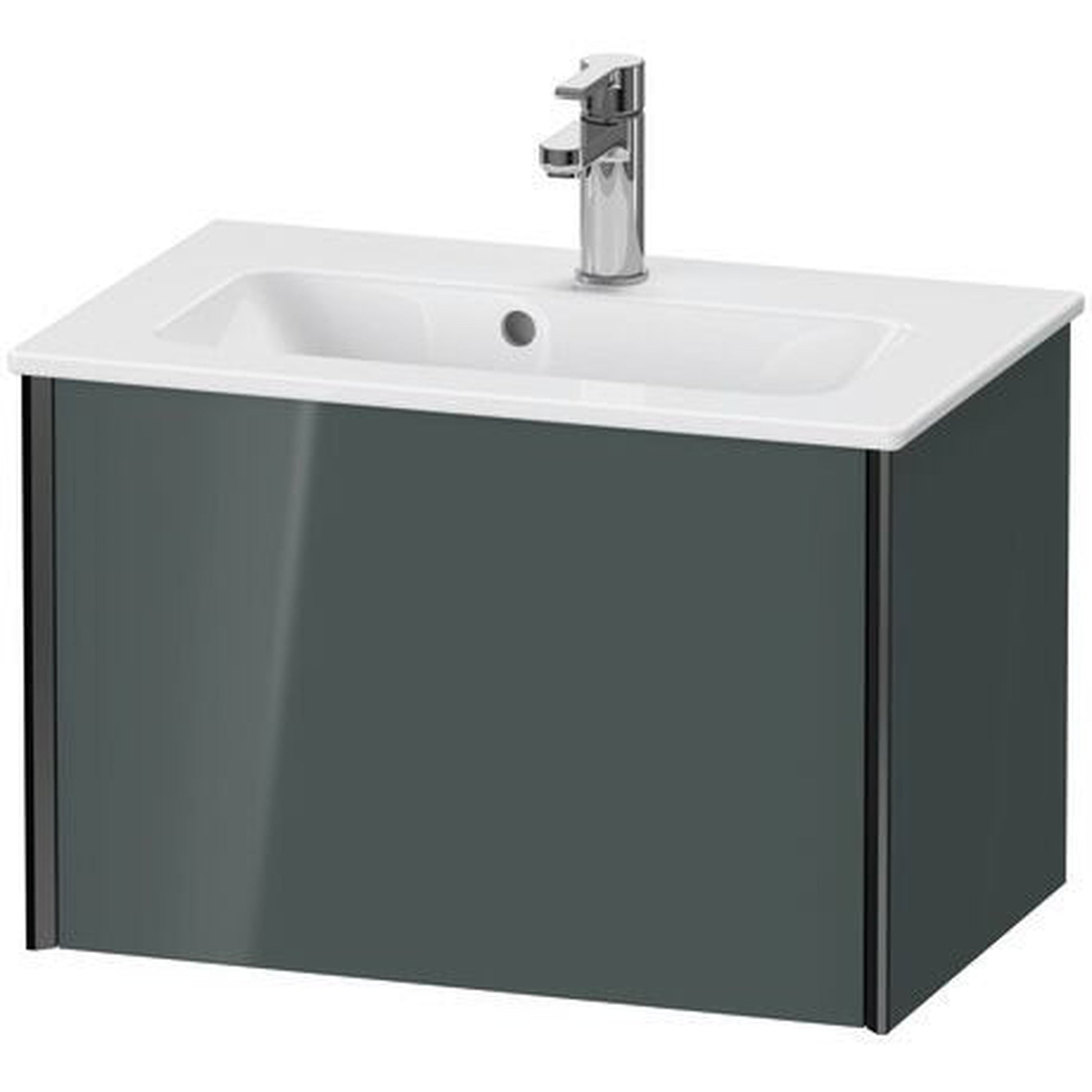 Duravit Xviu 24" x 16" x 15" One Drawer Wall-Mount Vanity Unit, Dolomiti Grey High Gloss Lacquer (XV40780B238)