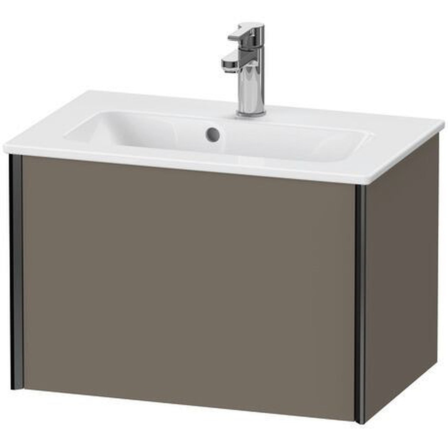 Duravit Xviu 24" x 16" x 15" One Drawer Wall-Mount Vanity Unit, Flannel Grey Satin Matt Lacquer (XV40780B290)