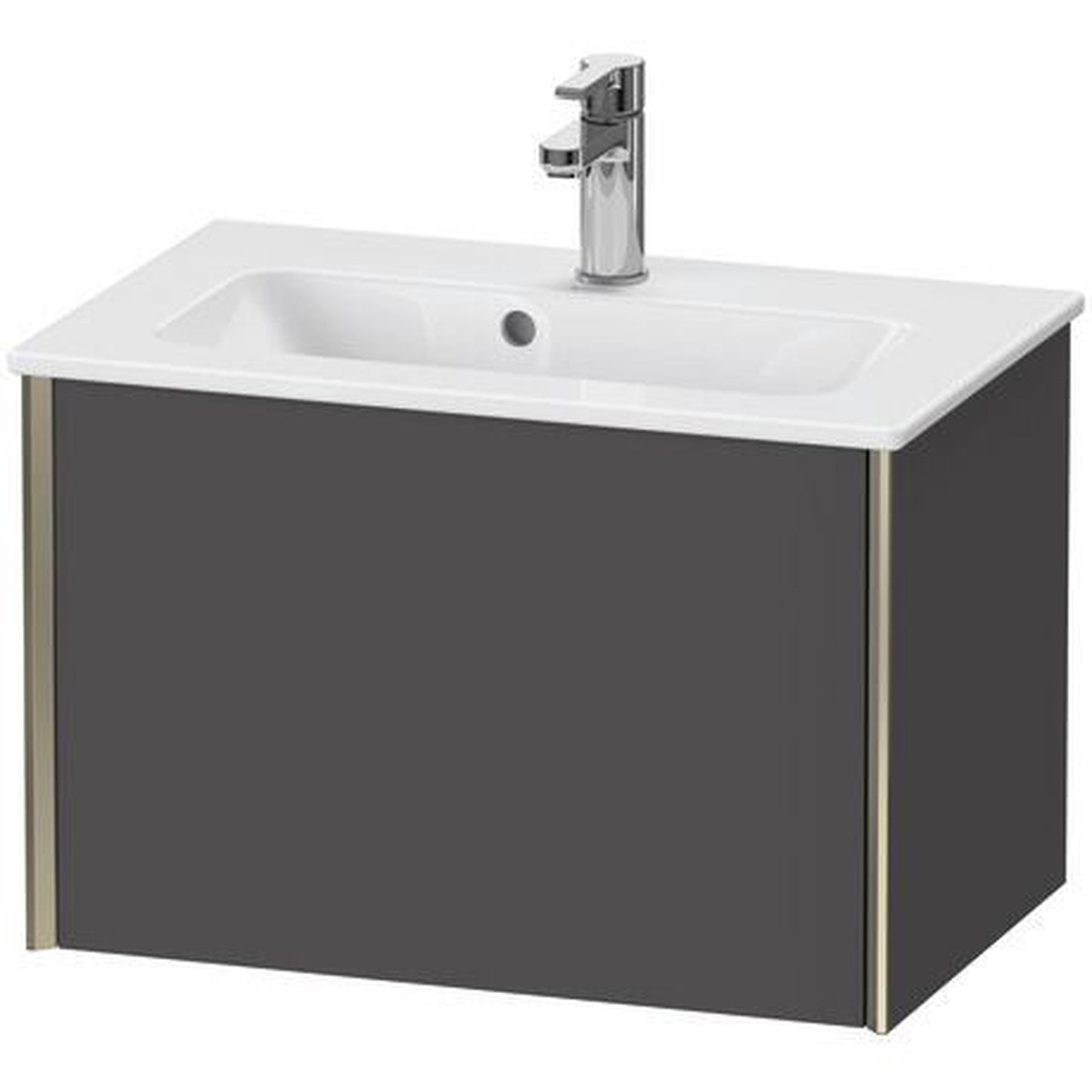 Duravit Xviu 24" x 16" x 15" One Drawer Wall-Mount Vanity Unit, Graphite Matt (XV40780B149)