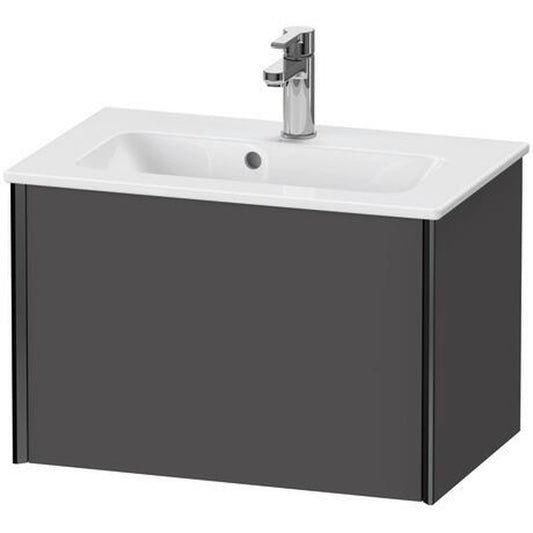 Duravit Xviu 24" x 16" x 15" One Drawer Wall-Mount Vanity Unit, Graphite Matt (XV40780B249)