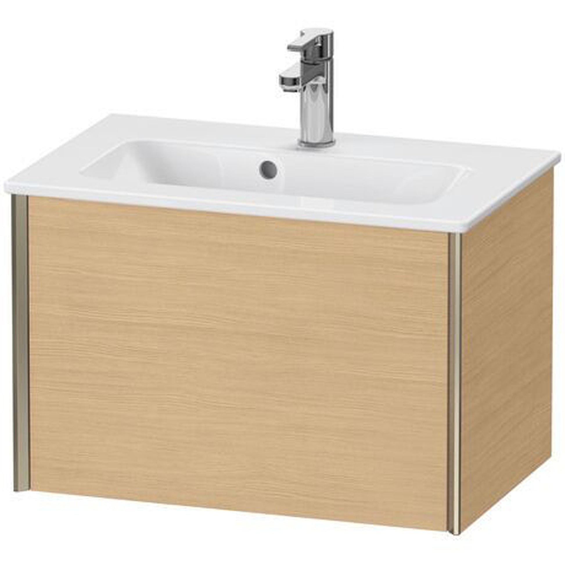 Duravit Xviu 24" x 16" x 15" One Drawer Wall-Mount Vanity Unit, Natural Oak (XV40780B130)