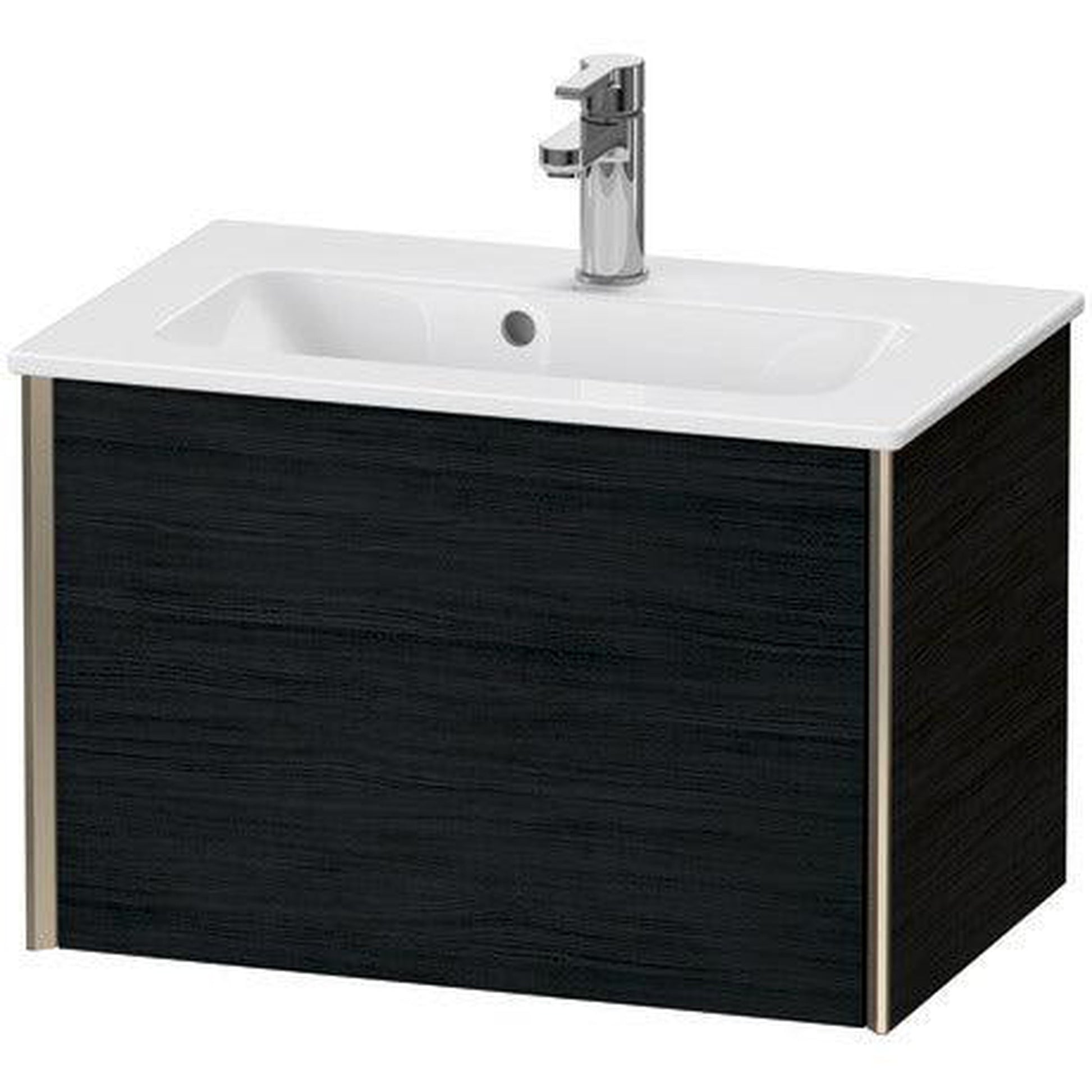 Duravit Xviu 24" x 16" x 15" One Drawer Wall-Mount Vanity Unit, Oak Black (XV40780B116)