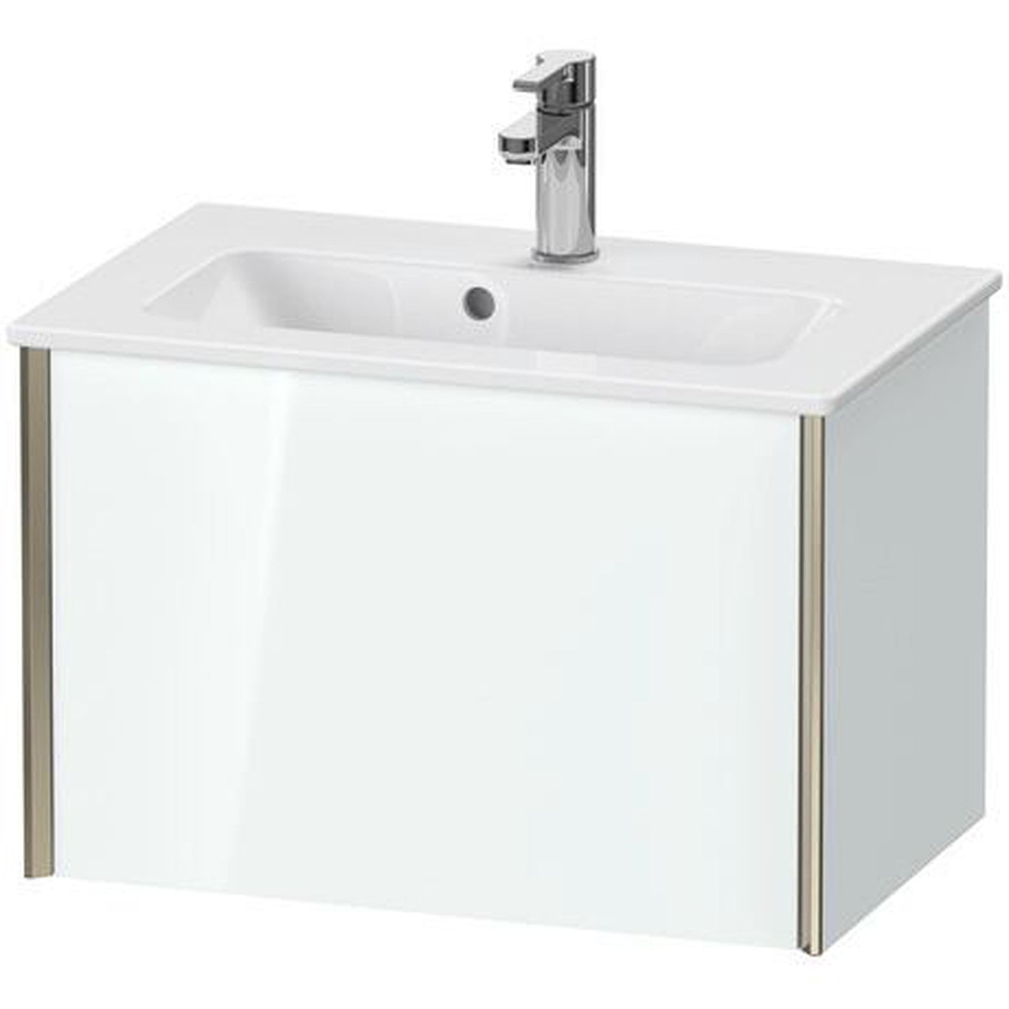 Duravit Xviu 24" x 16" x 15" One Drawer Wall-Mount Vanity Unit, White High Gloss Lacquer (XV40780B185)