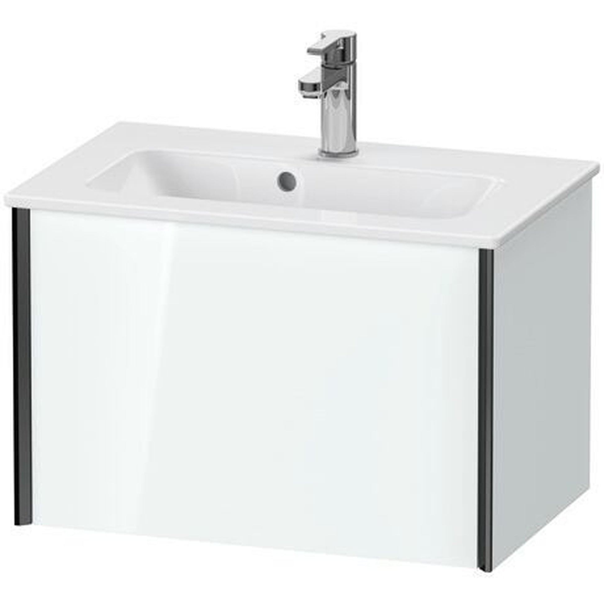 Duravit Xviu 24" x 16" x 15" One Drawer Wall-Mount Vanity Unit, White High Gloss Lacquer (XV40780B285)