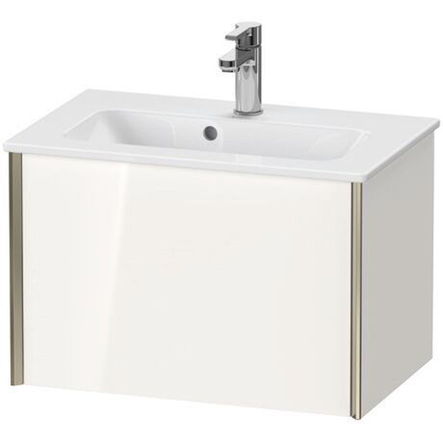 Duravit Xviu 24" x 16" x 15" One Drawer Wall-Mount Vanity Unit, White High Gloss (XV40780B122)