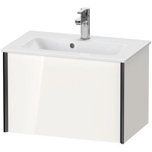 Duravit Xviu 24" x 16" x 15" One Drawer Wall-Mount Vanity Unit, White High Gloss (XV40780B222)