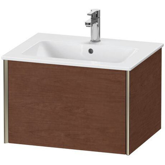 Duravit Xviu 24" x 16" x 19" One Drawer Wall-Mount Vanity Unit, American Walnut (XV40250B113)
