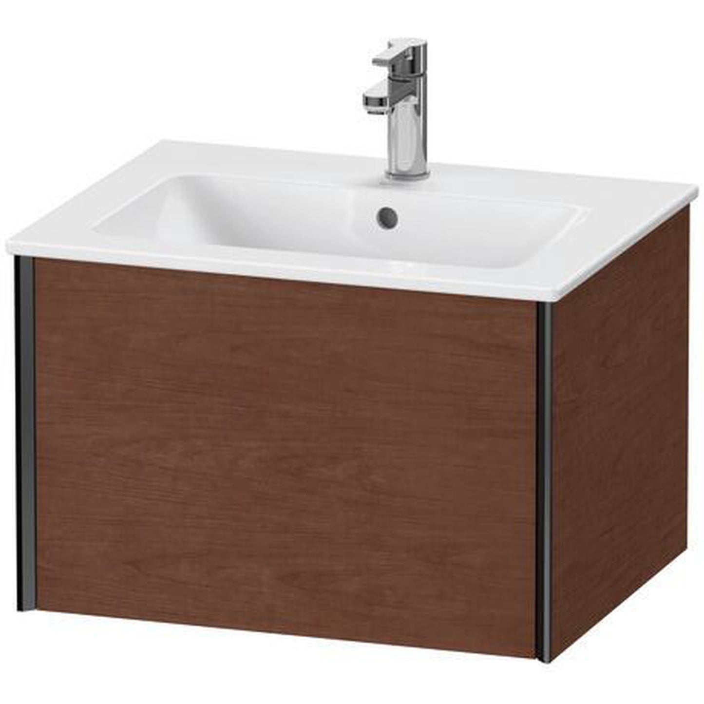 Duravit Xviu 24" x 16" x 19" One Drawer Wall-Mount Vanity Unit, American Walnut (XV40250B213)