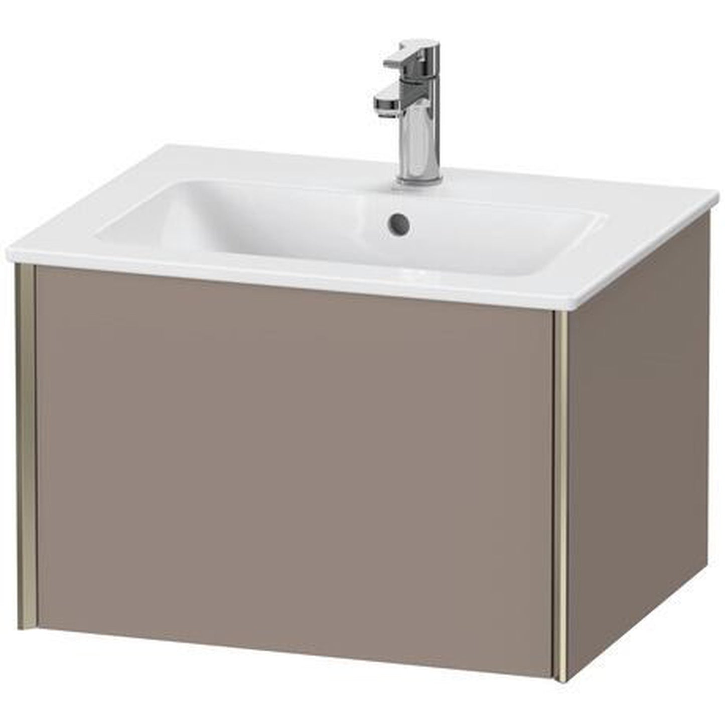 Duravit Xviu 24" x 16" x 19" One Drawer Wall-Mount Vanity Unit, Basalt Matt (XV40250B143)