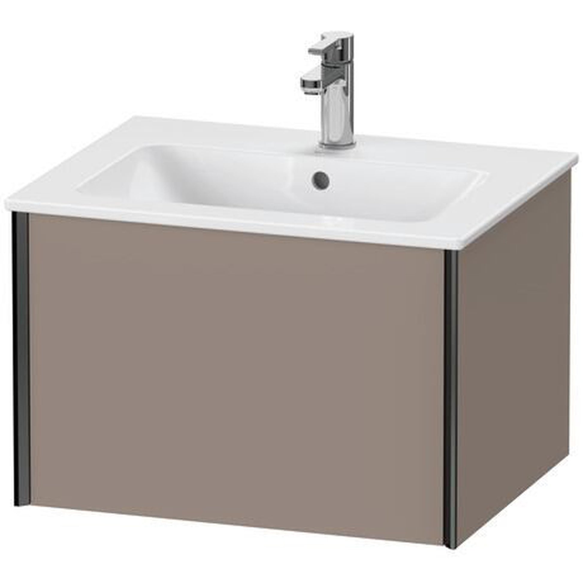 Duravit Xviu 24" x 16" x 19" One Drawer Wall-Mount Vanity Unit, Basalt Matt (XV40250B243)
