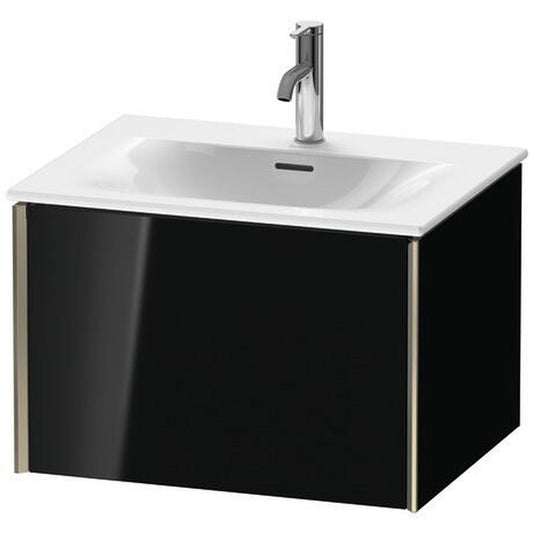 Duravit Xviu 24" x 16" x 19" One Drawer Wall-Mount Vanity Unit, Black High Gloss Lacquer (XV40320B140)