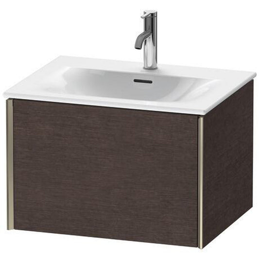 Duravit Xviu 24" x 16" x 19" One Drawer Wall-Mount Vanity Unit, Brushed Dark Oak Real Wood Veneer (XV40320B172)