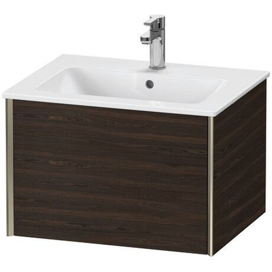 Duravit Xviu 24" x 16" x 19" One Drawer Wall-Mount Vanity Unit, Brushed Walnut Real Wood Veneer (XV40250B169)