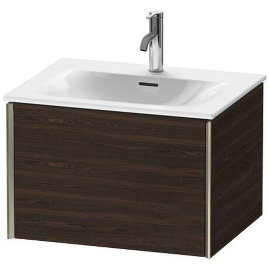 Duravit Xviu 24" x 16" x 19" One Drawer Wall-Mount Vanity Unit, Brushed Walnut Real Wood Veneer (XV40320B169)