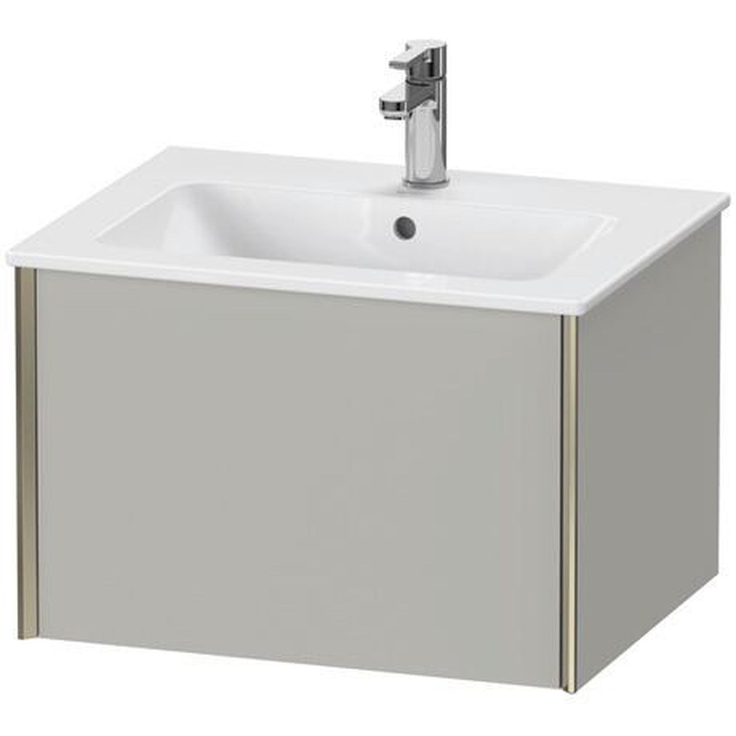 Duravit Xviu 24" x 16" x 19" One Drawer Wall-Mount Vanity Unit, Concrete Grey Matt (XV40250B107)